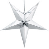 70cm Metallic Silver Paper Star (1)