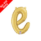 Air-Fill Gold Script Letter E Foil Balloon (1)