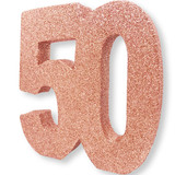 Number 50 Rose Gold Glitter Number Table Decoration (1)