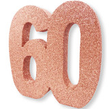 Number 60 Rose Gold Glitter Number Table Decoration (1)