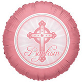 18 inch Light Pink Baptism Foil Balloon (1)