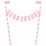 It's A Girl Pink Bunting Cake Topper (1)