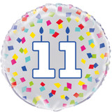 18 inch 11th Birthday Confetti Cheer Foil Balloon (1)
