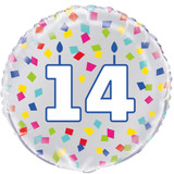18 inch 14th Birthday Confetti Cheer Foil Balloon (1)