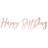 Happy Birthday Rose Gold Foil Script Paper Banner - 62cm (1)