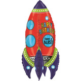 36 inch Birthday Blasting Rocket Foil Balloon (1)