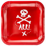 Red Pirate Party Plates (6)