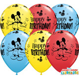 11 inch Mickey Mouse Birthday Assortment Latex Balloons (25)