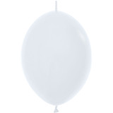 12" Fashion White Link-O-Loon Latex Balloons (50)