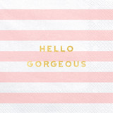 Hello Gorgeous Light Pink Striped Paper Napkins (20)