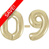 34 inch Unique White Gold Numbers Starter Kit - 36 Balloons
