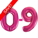 34 inch Unique Magenta Numbers Starter Kit - 36 Balloons