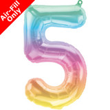 16 inch Jelli Pastel Ombre Number 5 Foil Balloon (1)