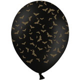 12 inch Black Gold Bats Latex Balloons (6)