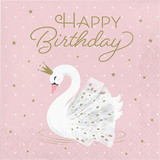 Stylish Swan Birthday Paper Napkins (16)