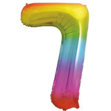 34 inch Unique Rainbow Number 7 Foil Balloon (1)