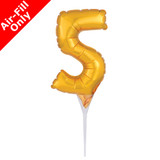 6 inch Gold Number 5 Balloon Cake Topper (1)