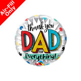 9 inch Thank You Dad Foil Balloon (1) - UNPACKAGED