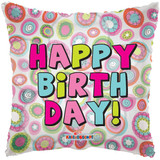 18 inch Birthday Pillow Circles Foil Balloon (1)