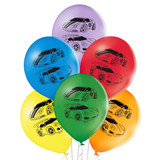 10 inch Cars Assorted Latex Balloons (6)