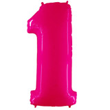 40 inch Fluorescent Pink Number 1 Foil Balloon (1)