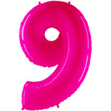 40 inch Fluorescent Pink Number 9 Foil Balloon (1)