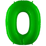 40 inch Fluorescent Lime Number 0 Foil Balloon (1)