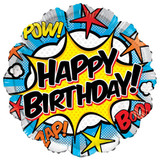 18 inch Happy Birthday Comic Foil Balloon (1)