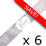Pack of 6 Silver Anniversary Hearts Foil Banner - 2.74m (1)