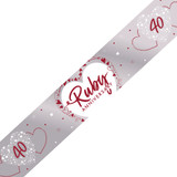 Ruby Anniversary Hearts Foil Banner - 2.74m (1)