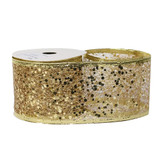 Gold Glitter Mesh Ribbon - 6cm x 9m (1)