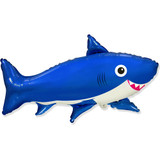 42 inch Happy Blue Shark Foil Balloon (1)