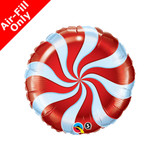 9 inch Red Candy Swirl Foil Balloon (1) - UNPACKAGED