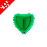 4" Green Heart Foil Balloon (1) - UNPACKAGED