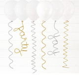 Silver & Gold Pipe Cleaner Balloon Tails (6)