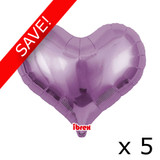 Pack of 5 18" Lavender Heart Jelly Foil Balloons