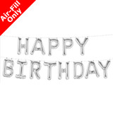 14 inch Happy Birthday Silver Foil Balloon Banner Pack (1)