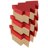 Red Glitter & Kraft Tree Gift Boxes (3)