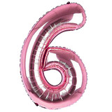 34 inch Baby Pink Number 6 Foil Balloon (1)