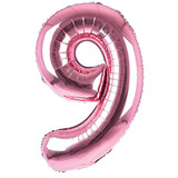 34 inch Baby Pink Number 9 Foil Balloon (1)