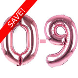 34 inch Baby Pink Numbers Starter Kit - 36 Balloons