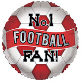 18 inch No.1 Football Fan Red & White Foil Balloon (1)