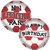 18 inch Birthday No.1 Football Fan Red White Foil Balloon (1)