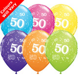 11 inch 50-A-Round Tropical Assortment Latex Balloons (6)