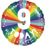 18 inch 9 Today Rainbow Foil Balloon (1)