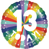 18 inch 13 Today Rainbow Foil Balloon (1)