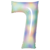 34 inch Pastel Rainbow Number 7 Foil Balloon (1)