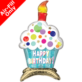 24 inch Birthday Cupcake Sitter Foil Balloon (1)