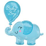 31 inch Baby Boy Elephant Supershape Foil Balloon (1)