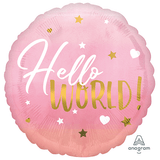 18 inch Hello World! Pink Foil Balloon (1)